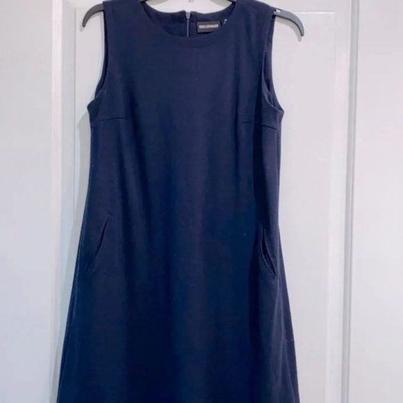 Nina Leonard navy blue shift dress size xsmall - Picture 2 of 9